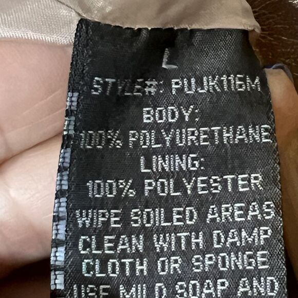 Cavalini Jacket Womens Large Champagne Metallic Faux Leather Zip Collarless - Picture 5 of 9